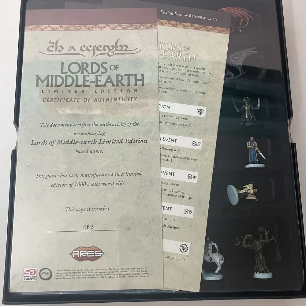 Lords Of Middle Earth Expansion Ltd Ed 462/1k For WOTR W/ Treebeard Exp Complete